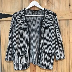 Black and a White Cardigan